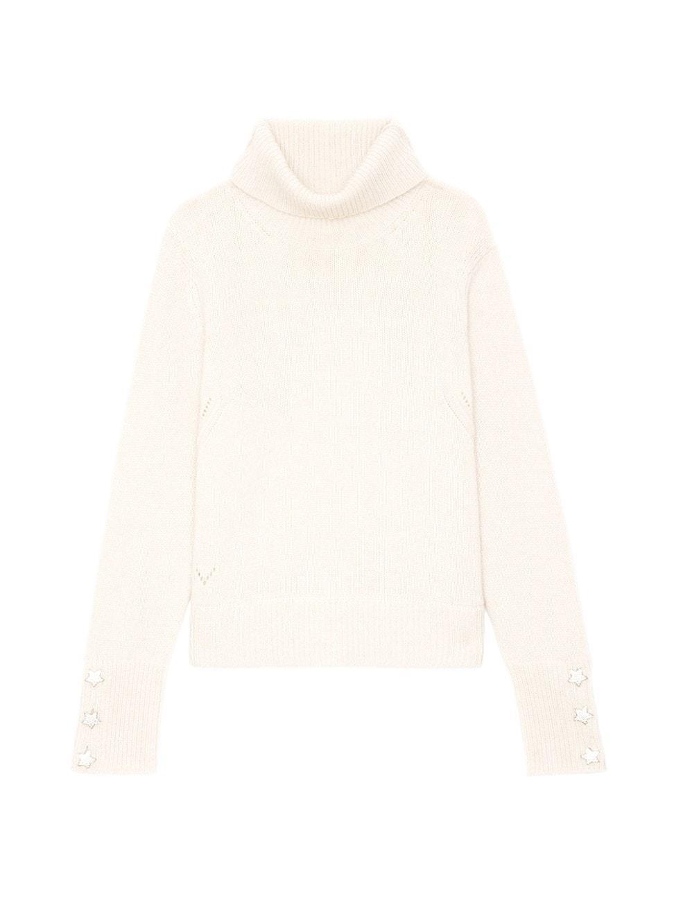 Womens Boxy Cashmere Turtleneck Sweater Product Image