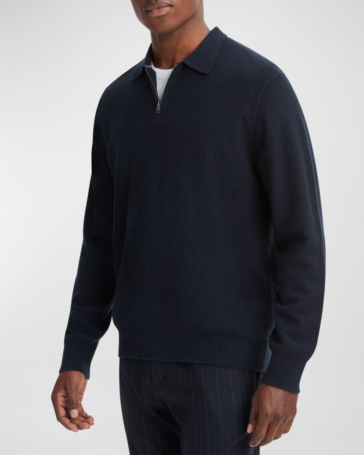 Mens Boiled Cashmere Quarter-Zip Sweater Product Image