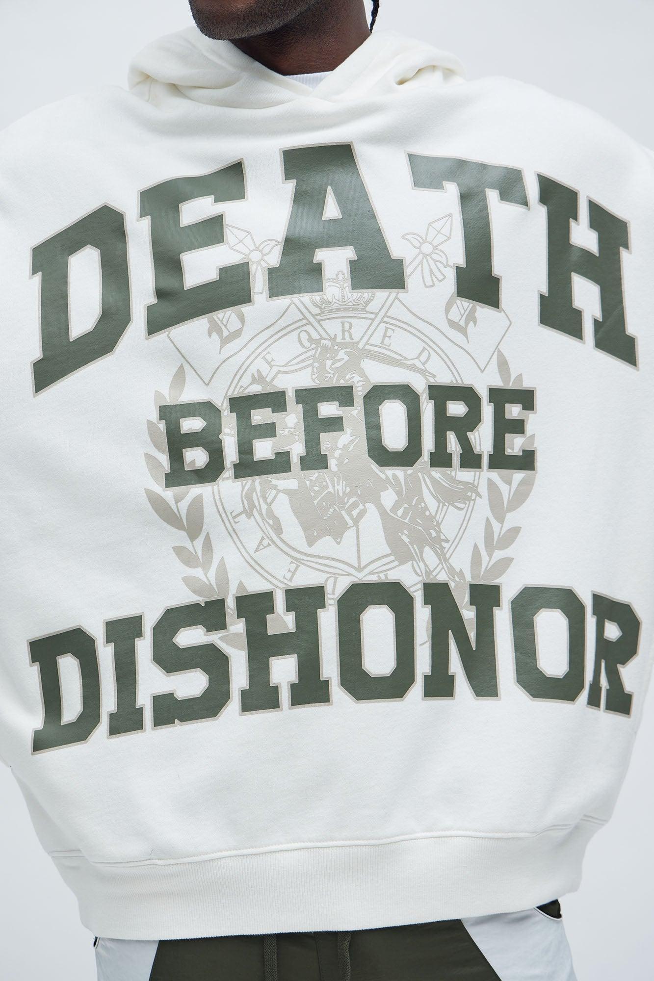 Tyson Death Before Dishonor Oversized Hoodie - Off White Product Image