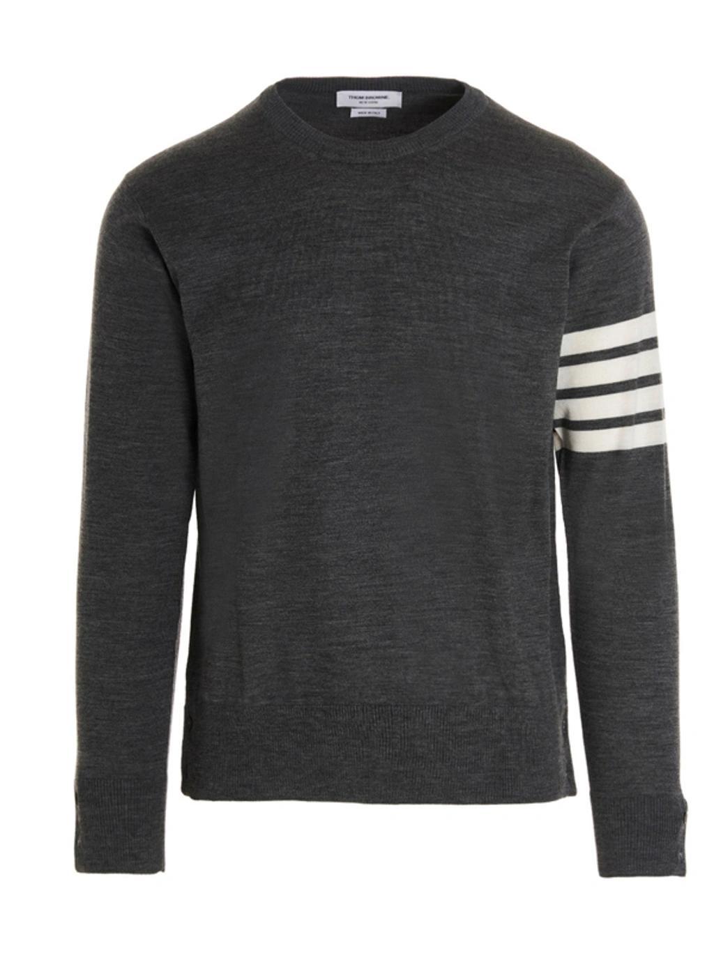 Merino Wool Crew-neck Sweater In Blue Product Image