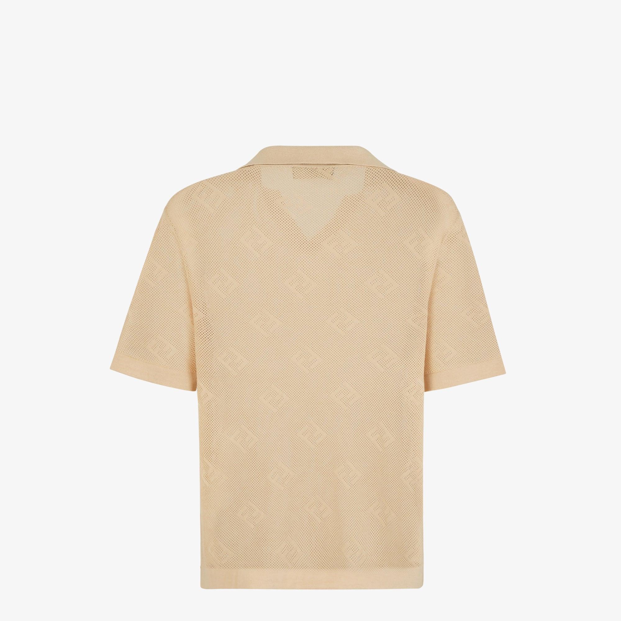 Polo shirtBeige cashmere and silk polo shirt Product Image