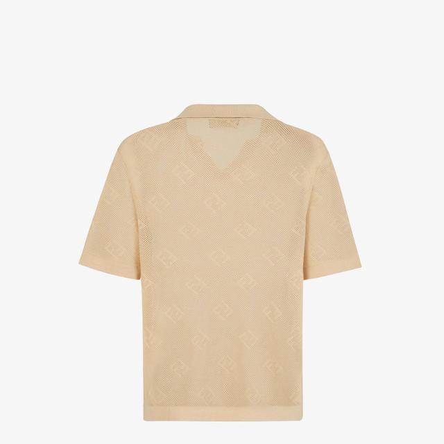 Polo shirtBeige cashmere and silk polo shirt Product Image