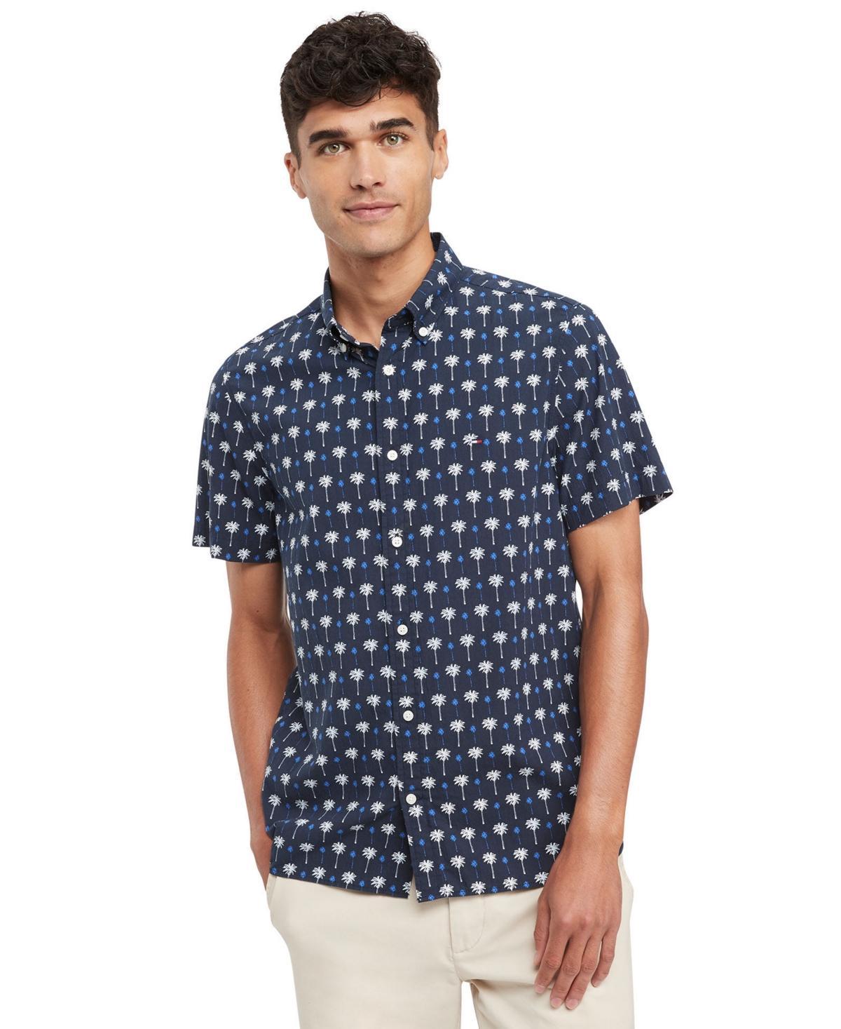 Tommy Hilfiger Men's Slim Fit Micro Palm Print Shirt Product Image