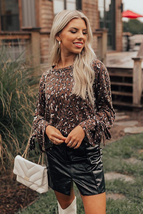 Expert Kindness Leopard Shift Top In Brown Product Image