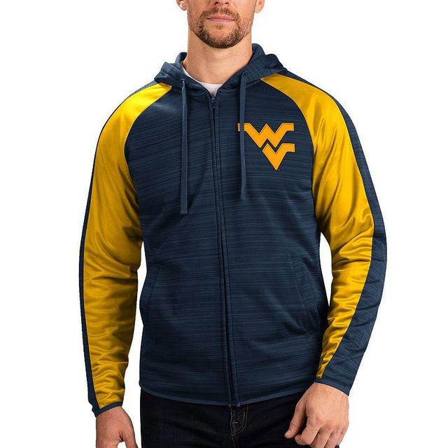 Mens G-III Sports by Carl Banks West Virginia Mountaineers Neutral Zone Raglan Full-Zip Track Jacket Hoodie Blue Product Image