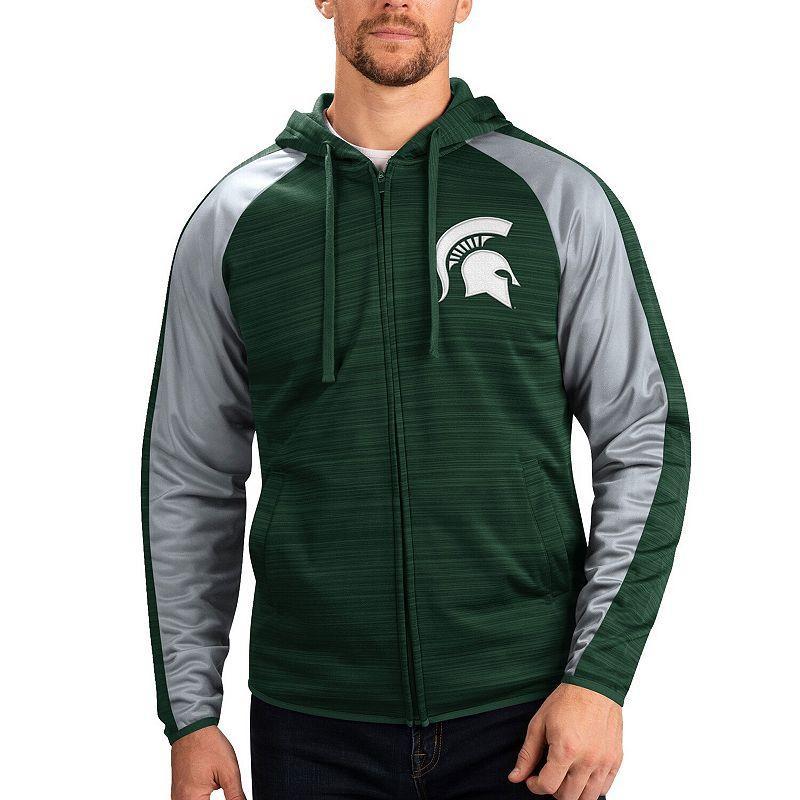 Mens G-III Sports by Carl Banks Michigan State Spartans Neutral Zone Raglan Full-Zip Track Jacket Hoodie Product Image