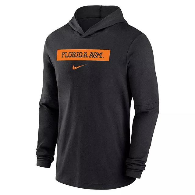 Mens Nike Anthracite NDSU Bison Sideline Hoodie Performance Long Sleeve T-Shirt Product Image