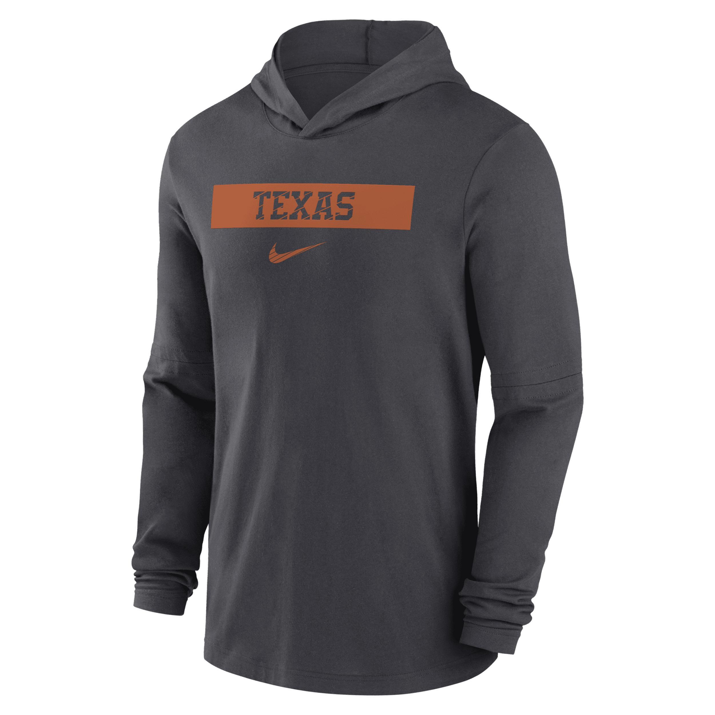 Texas Longhorns Sideline Nike Mens Dri-FIT College Long-Sleeve Hooded Top Product Image