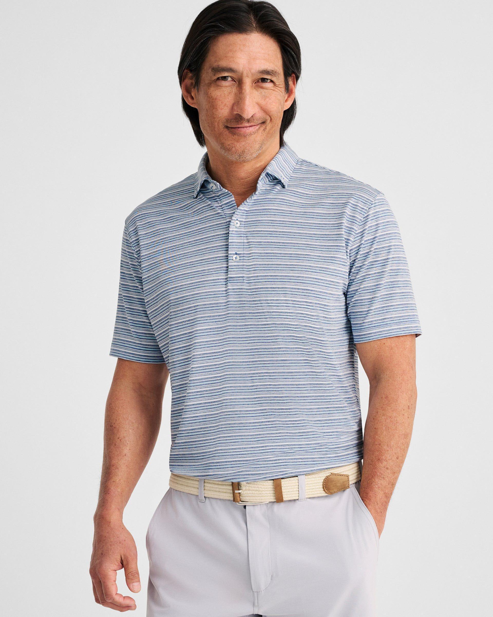 Richie Striped Jersey Performance Polo Male Product Image