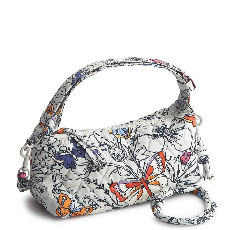 Vera Bradley Roxbury Crescent Crossbody Bags Women in Wing + Bloom Gray Product Image