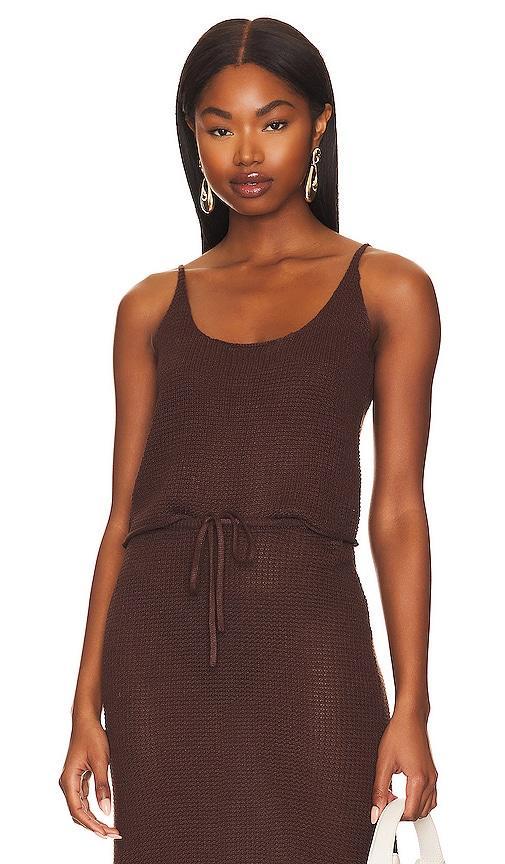 Textured Linen Sweater Scoop Tank Product Image