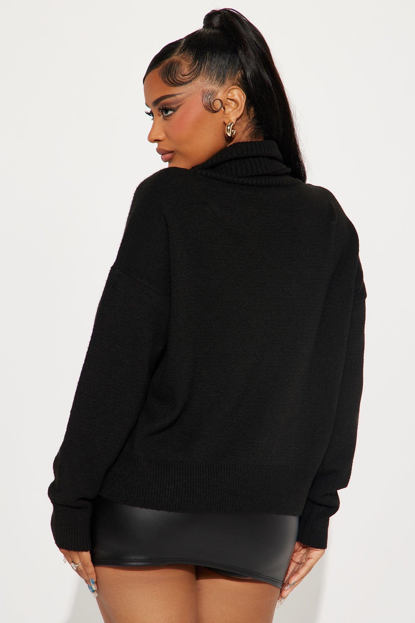 Snow Day Turtleneck Sweater - Black Product Image