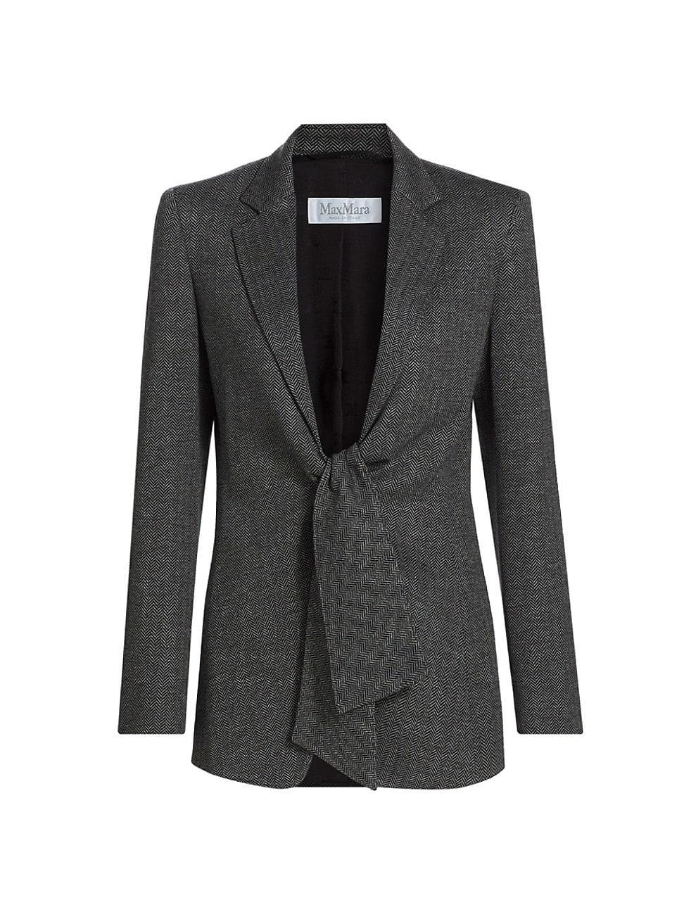 Womens Monia Wool-Blend Tie Blazer product image