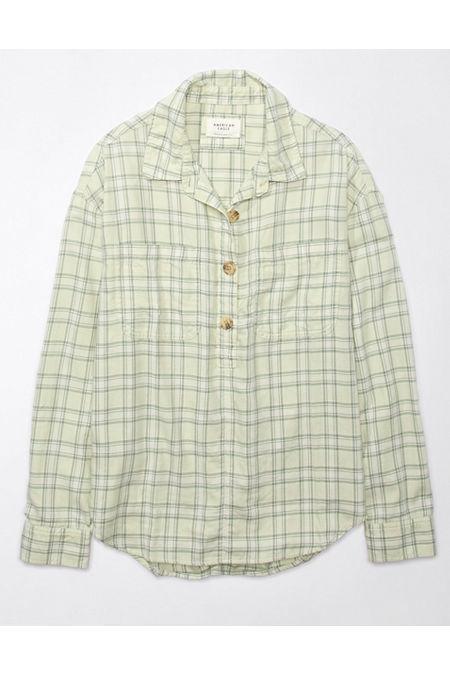 AE Long-Sleeve Plaid Flannel Shirt Women's Product Image