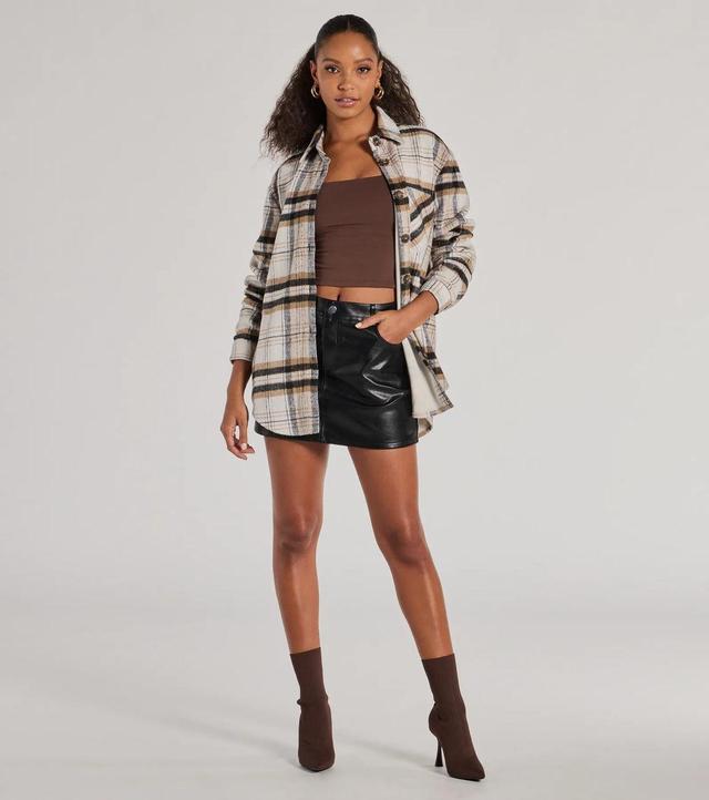 Sleek Edge Faux Leather Mini Skirt Product Image