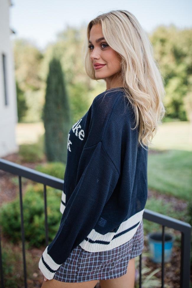 Let's Go For A Walk Navy Sweater FINAL SALE Product Image