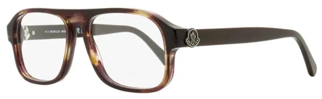 MONCLER Men's Rectangular Eyeglasses Ml5198 062 Brown Horn 54mm In Multi Product Image