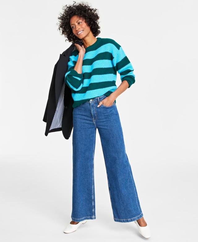 Women's Shaker Crewneck Long-Sleeve Sweater, Created for Macy's Product Image