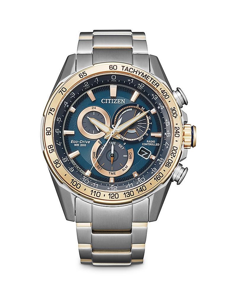 Men's Citizen Eco-DriveÂ® Pcat Chronograph Black Watch (Model: Cb5887-55H) Product Image