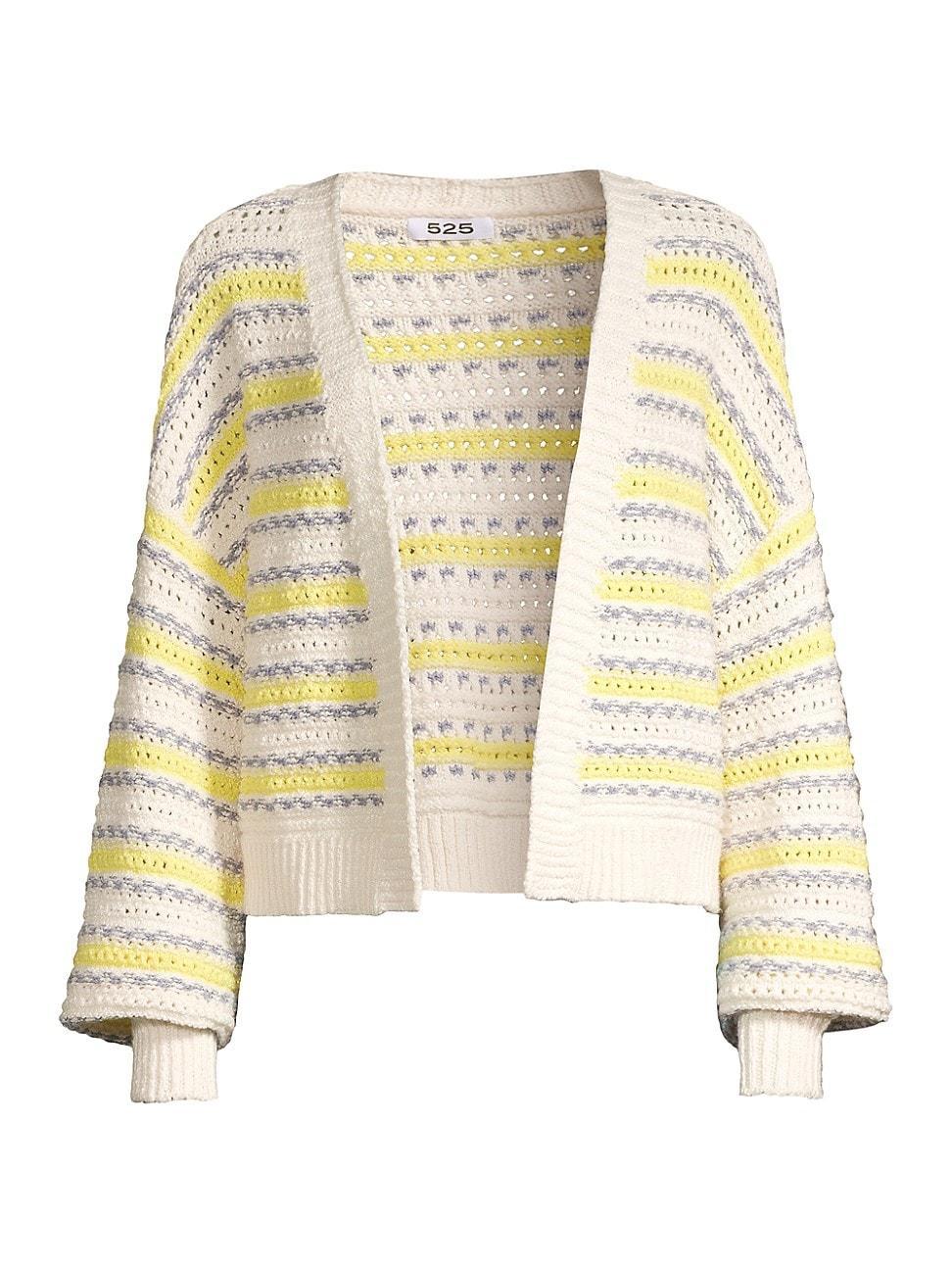 Womens Striped Pointelle Cardigan Product Image