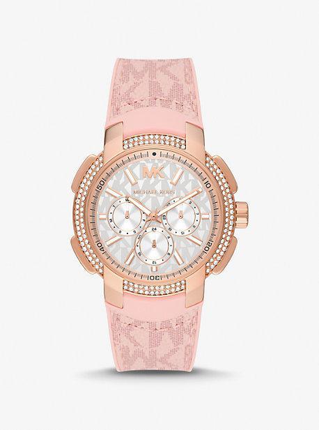 Oversized Sydney Pavé Rose Gold-Tone and Logo Watch Product Image