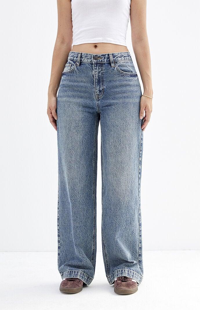 Women's Cali Button Seam Baggy Boyfriend Jeans - Product Image