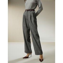 Wide leg wool-flannel suit trousers Product Image