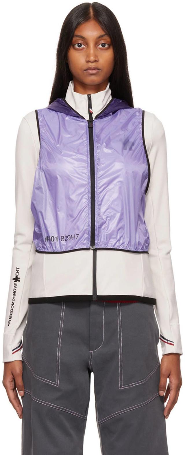 MONCLER Convertible Hooded Shell And Stretch Tech-jersey Jacket In White Product Image