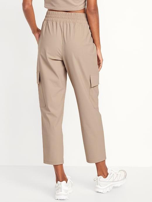 High-Waisted SleekTech Cargo Ankle Pants Product Image