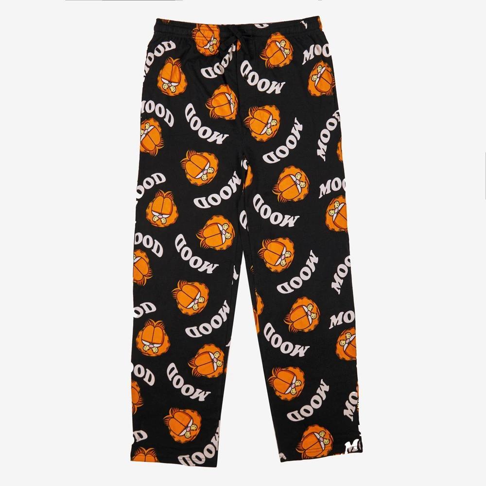 Mens Garfield Woven Pajama Pants - Black Product Image