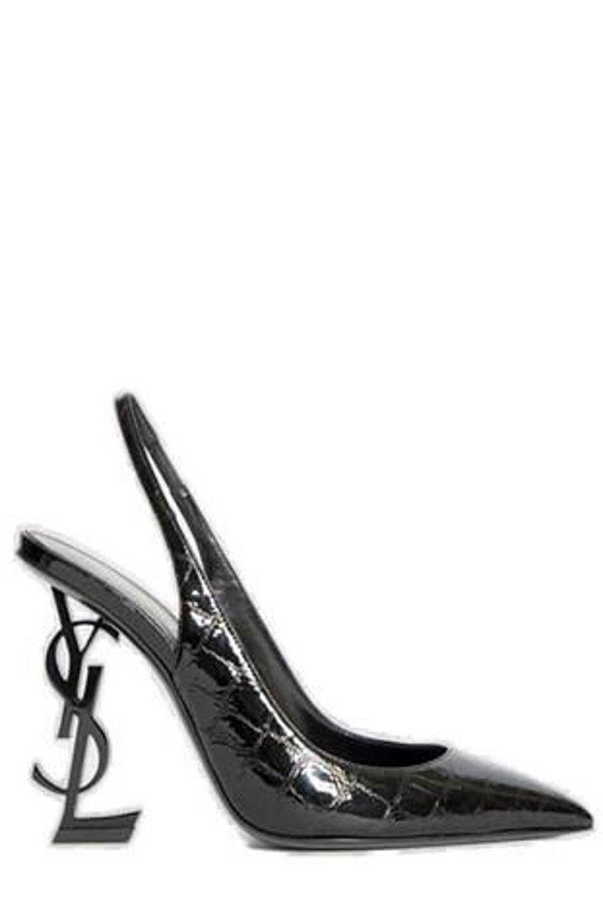 SAINT LAURENT Opyum Pointed Toe Slingback Pumps In Black Product Image