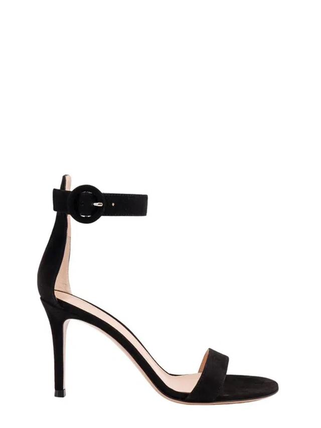 Portofino Ankle Strap Heel In Negro Product Image