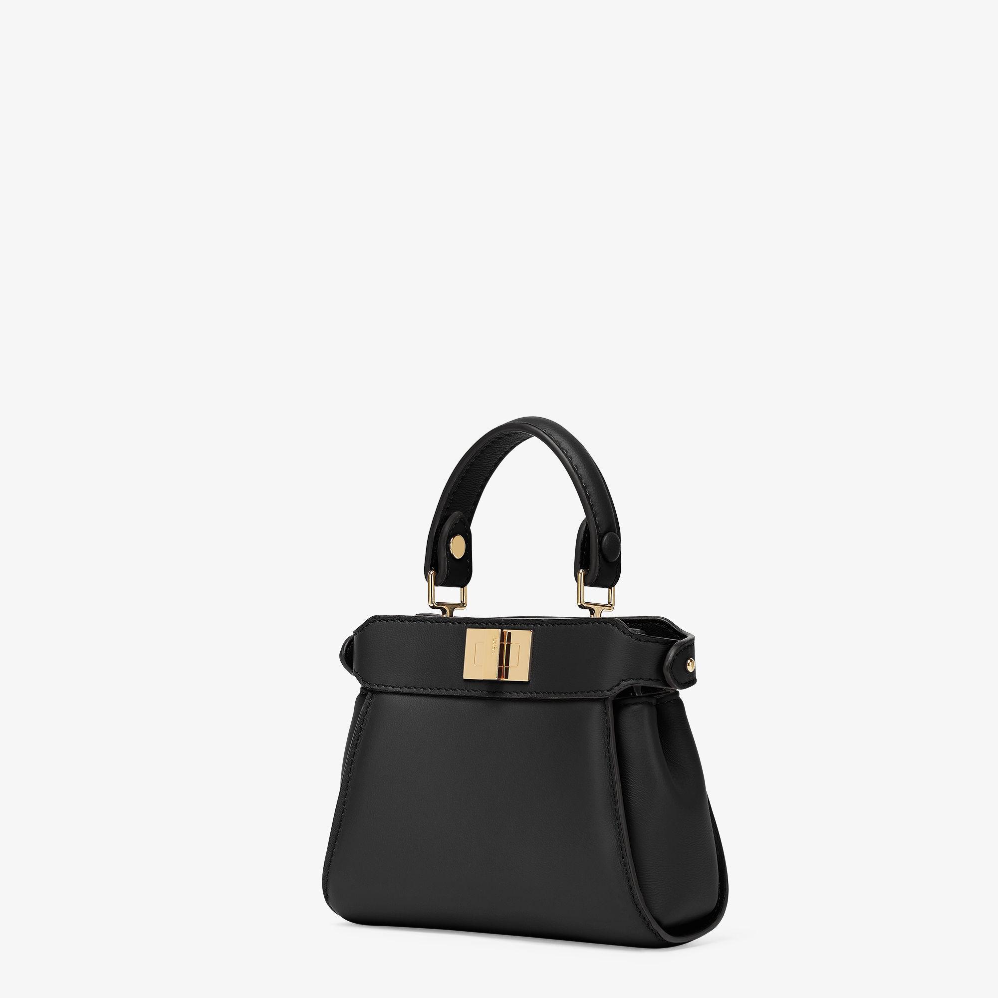 Nano PeekabooBlack nappa leather miniature bag Product Image