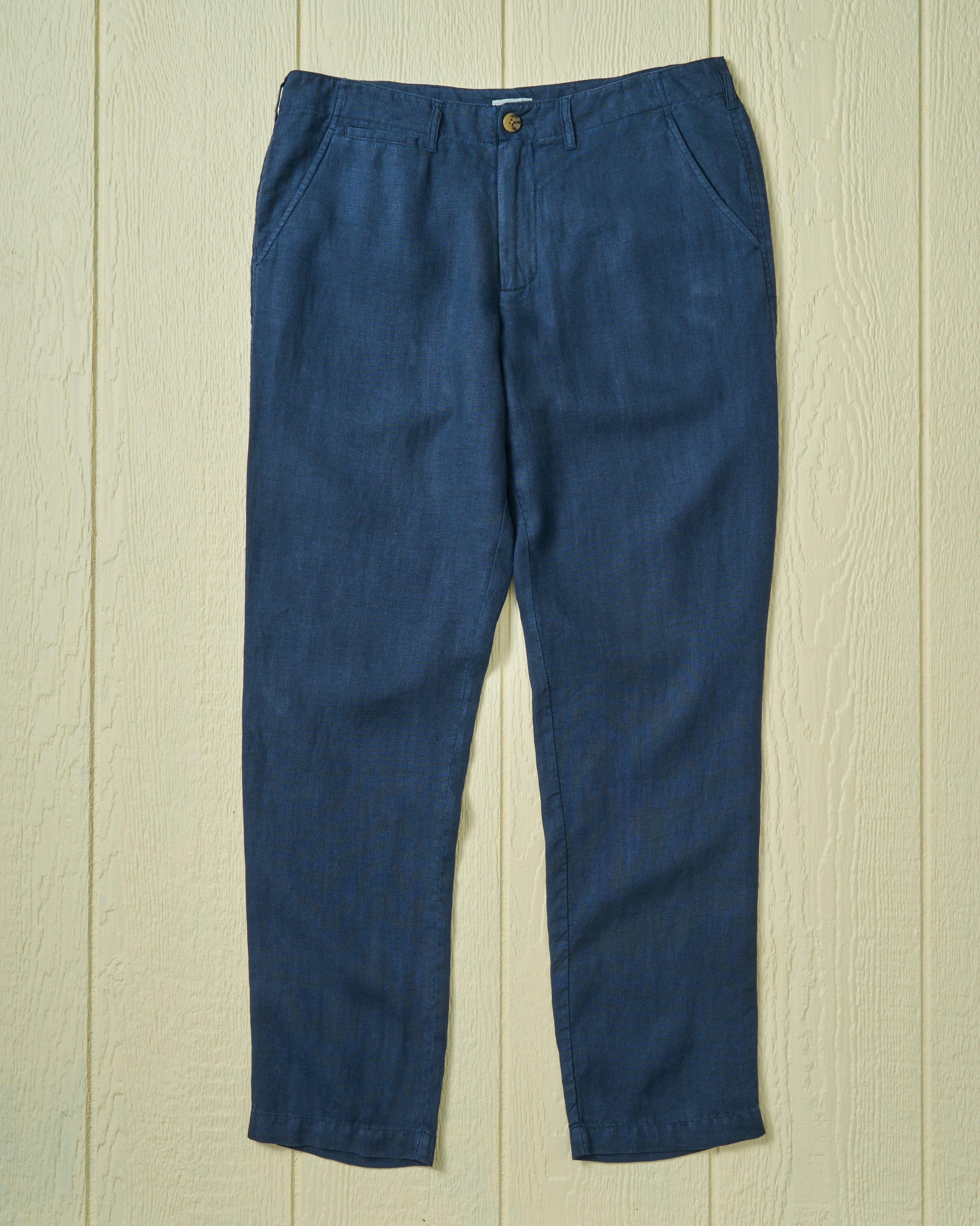 Camden Pant in Navy Linen Product Image