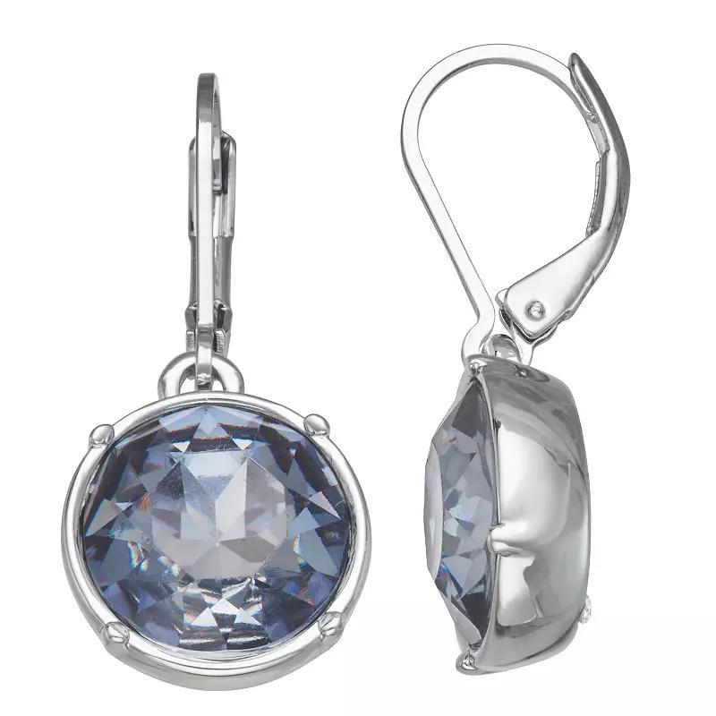 Simply Vera Vera Wang Silver Tone Leverback Round Stone Drop Earrings, Womens, Blue Product Image