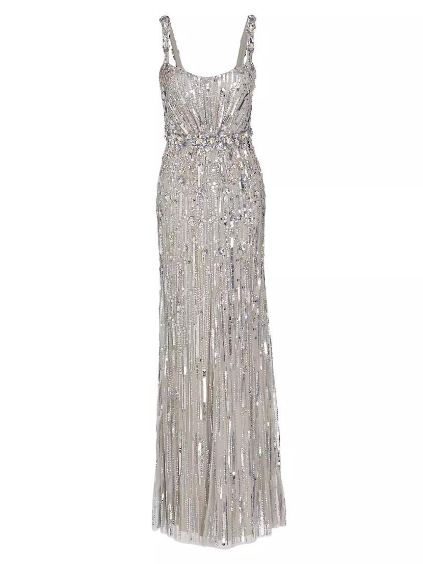 Beaded Tulle Gown Product Image