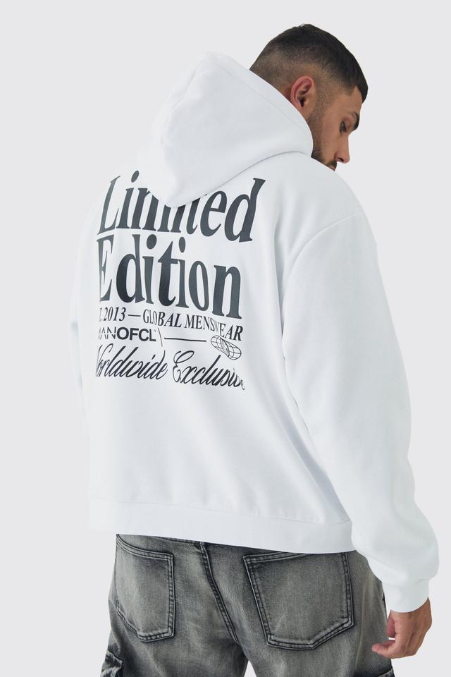 Mens White Plus Oversized High Build Limited Edition Hoodie, White Product Image