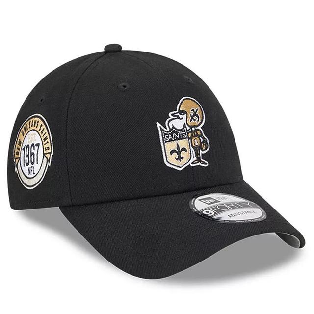 Mens New Era Black New Orleans Saints 2023 Sideline Historic 9FORTY Adjustable Hat Product Image