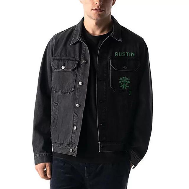 Mens The Wild Collective Black Austin Fc Denim Button-Up Jacket Product Image