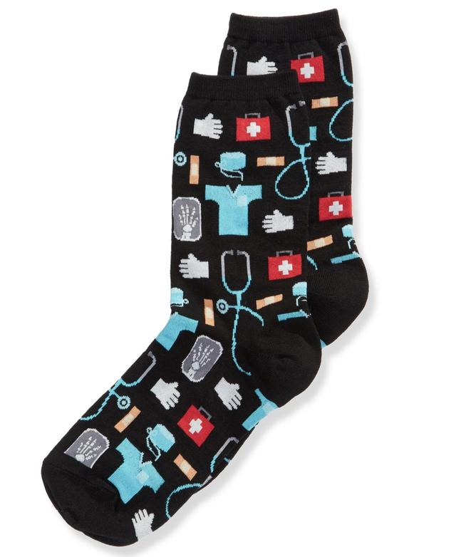 Hot Sox Womens Medical-Professionals Theme Crew Socks Product Image