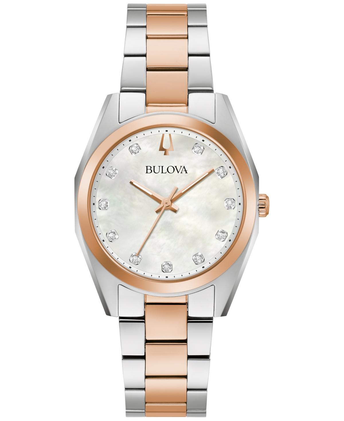 Bulova Surveyor Womens Diamond Accent Two Tone Stainless Steel Bracelet Watch 98p207, One Size Product Image