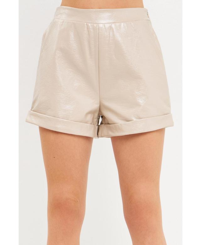 Grey Lab Womens Shiny Pu Shorts Product Image