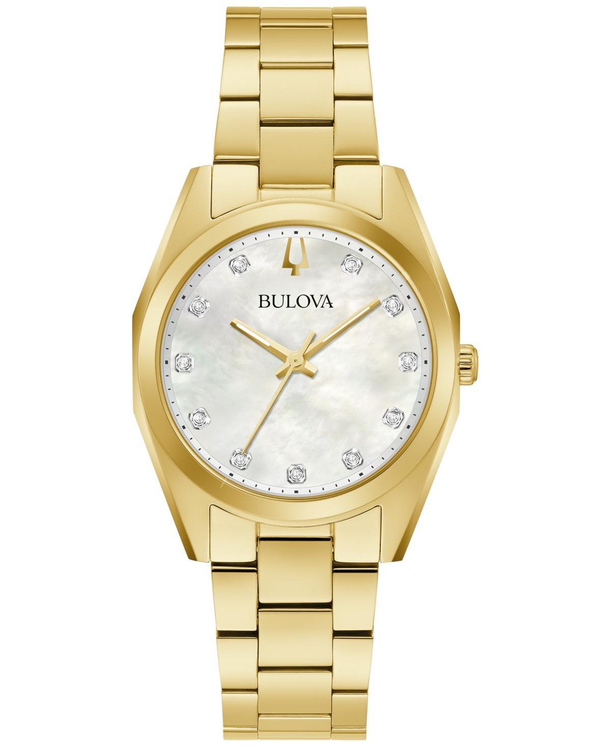 Bulova Womens Surveyor Quartz Analog Gold Tone Crystal Stainless Steel Bracelet Watch Product Image