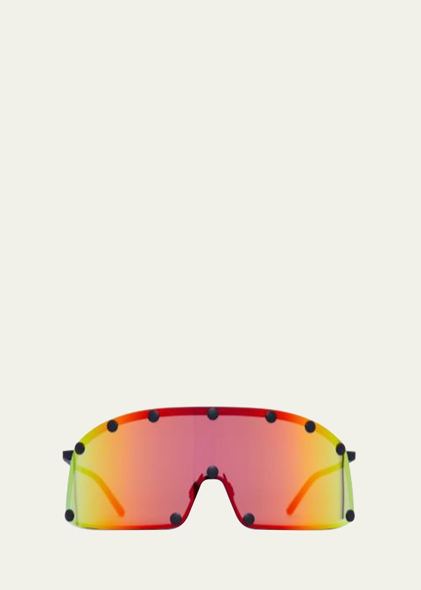 Mens Shield 80MM Rectangular Sunglasses Product Image