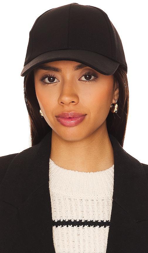 Cashmere Baseball Cap With Leather Trim Product Image