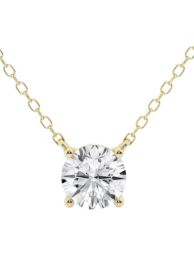 Womens 14K Gold & Diamond Solitaire Pendant Necklace/0.50-6.00 TCW Product Image