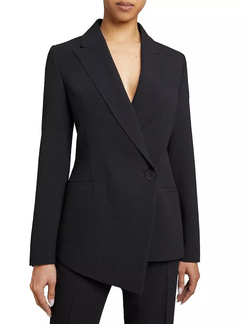 Virgin Wool-Blend Asymmetric Blazer Product Image