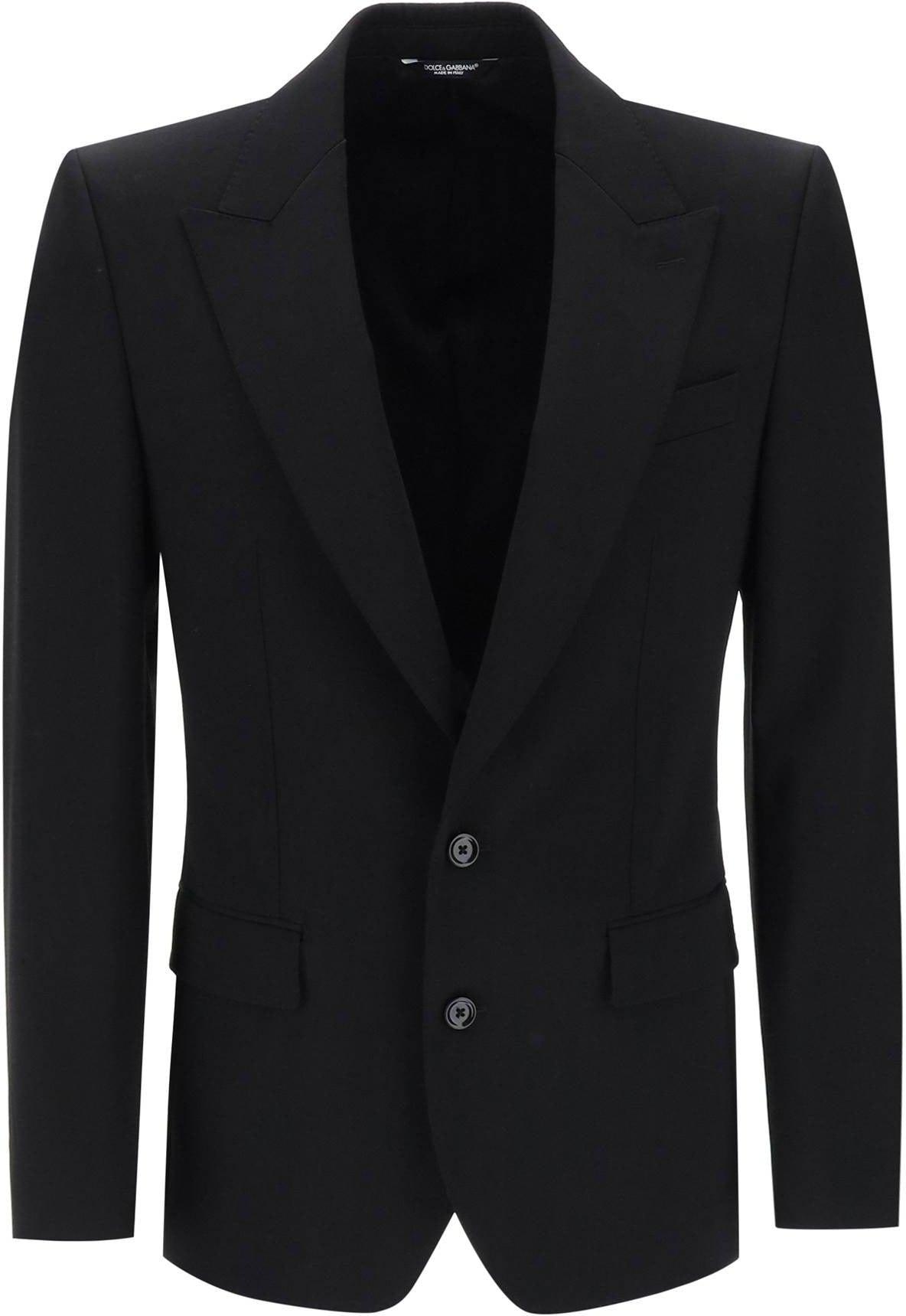 Men's Single-breasted Virgin Wool Jacket In Black Product Image