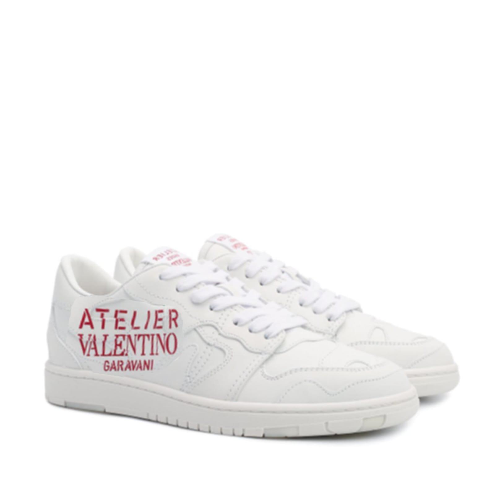 Garavani Leather Logo Sneakers In White Product Image