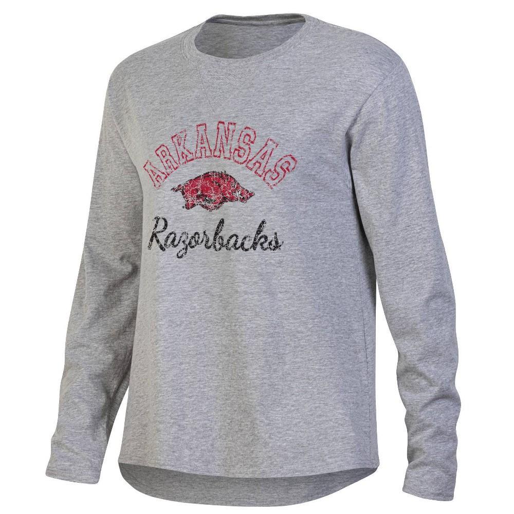 NCAA Arkansas Razorbacks Womens Gray Long Sleeve T-Shirt Product Image